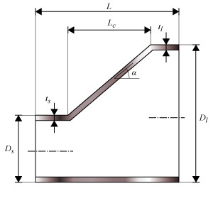 Eccentric reducer dimensions