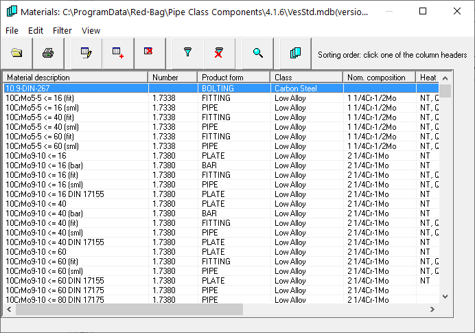 Material Specification